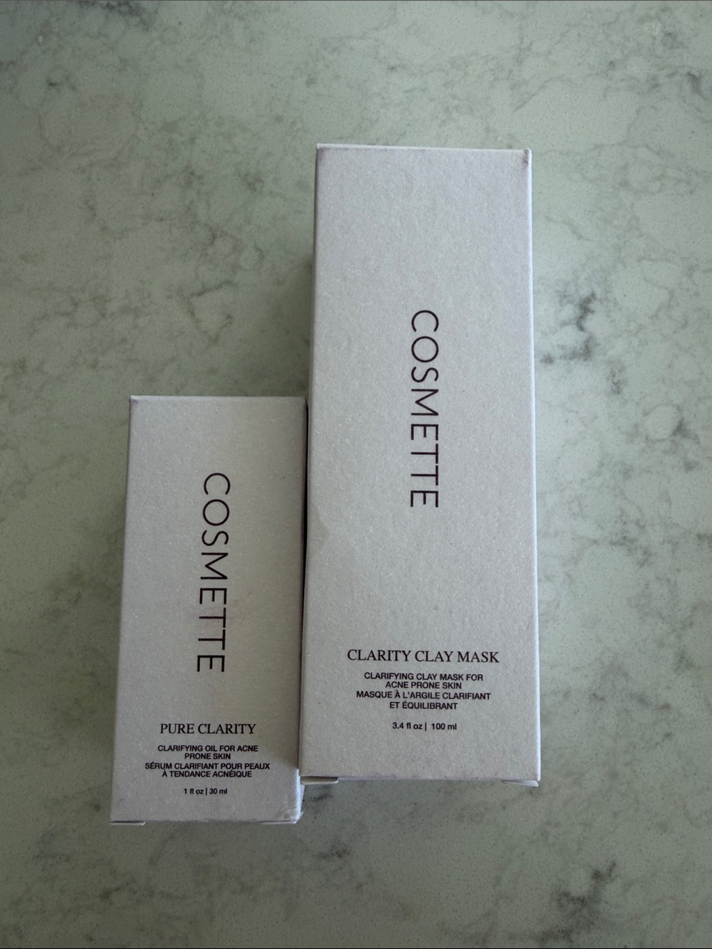 Cosmette Pure Clarity oil for acne & Clarity Clay Mask for acne